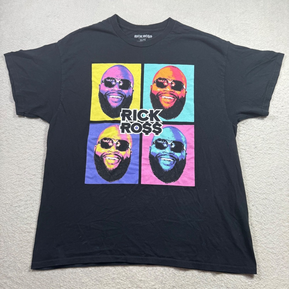 Rick Ross Graphic T-Shirt Mens XL Black Good Pop Art Hip Hop Rap Tee 2023